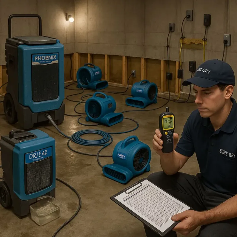 Structural Drying and Dehumidification process in East York, PA